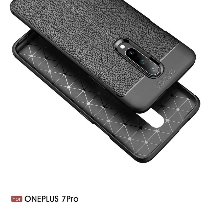 OnePlus 7 Pro - Coque gel finition simili cuir