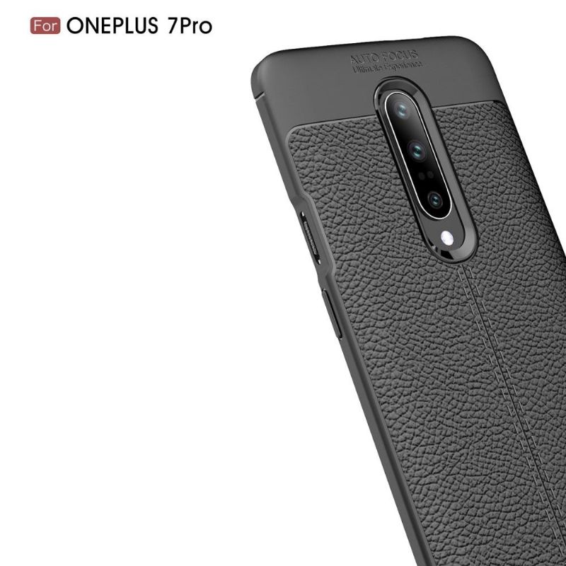 OnePlus 7 Pro - Coque gel finition simili cuir