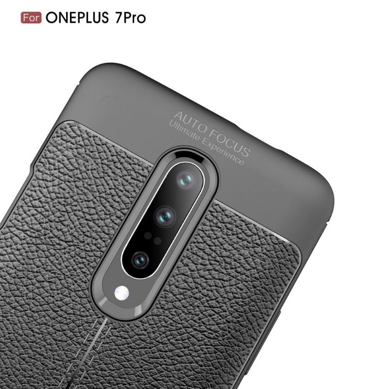 OnePlus 7 Pro - Coque gel finition simili cuir