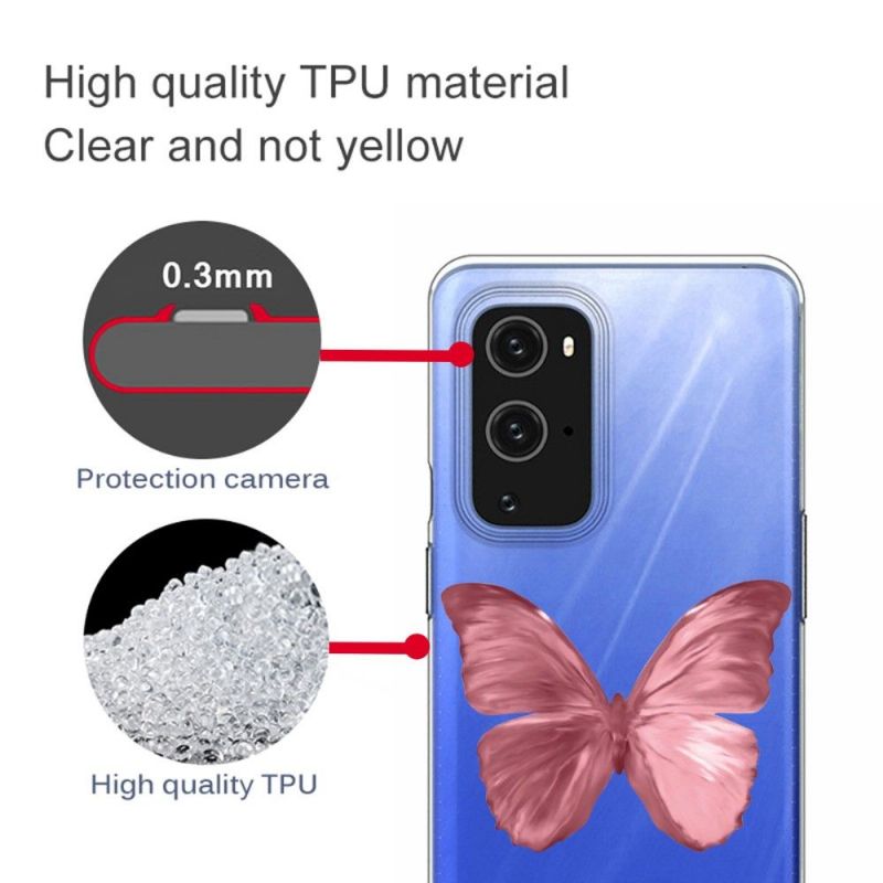 Coque OnePlus 9 Pro Papillon Rose