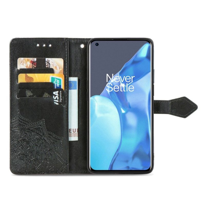 Housse OnePlus 9 Pro Mandala relief en simili cuir