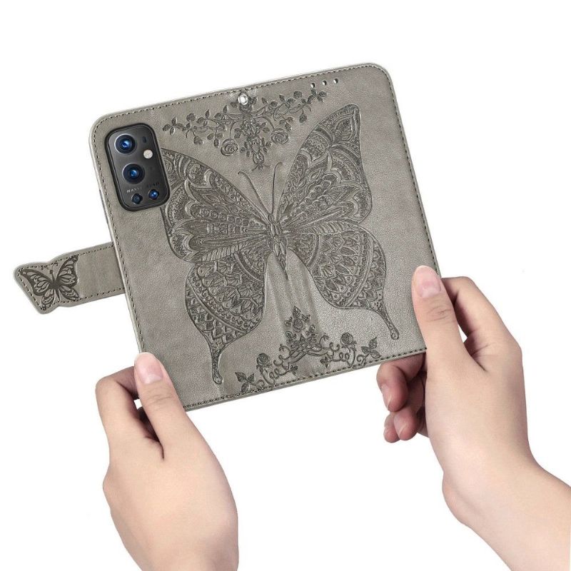 Housse OnePlus 9 Pro Papillon Relief