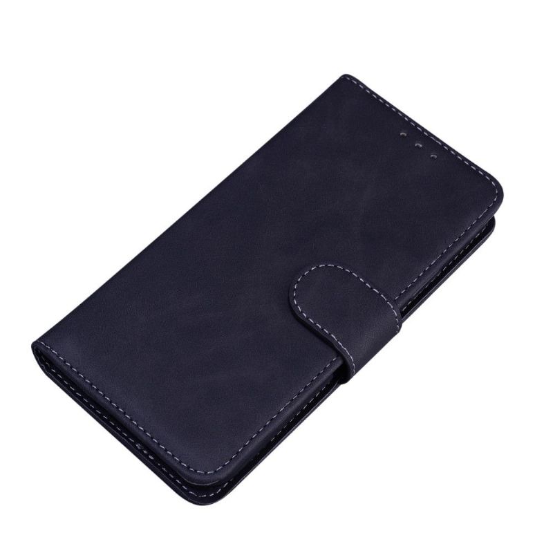 Housse portefeuille OnePlus 9 Pro coutures effet cuir mat