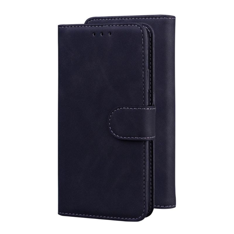 Housse portefeuille OnePlus 9 Pro coutures effet cuir mat