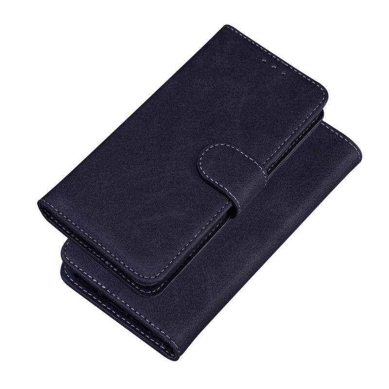 Housse portefeuille OnePlus 9 Pro coutures effet cuir mat