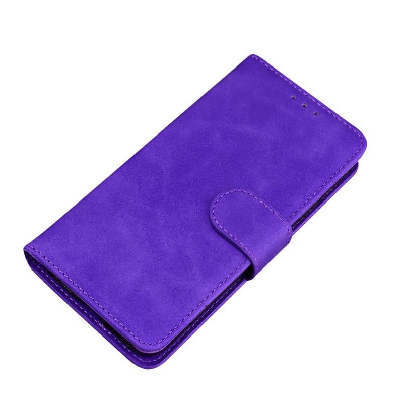 Housse portefeuille OnePlus 9 Pro coutures effet cuir mat