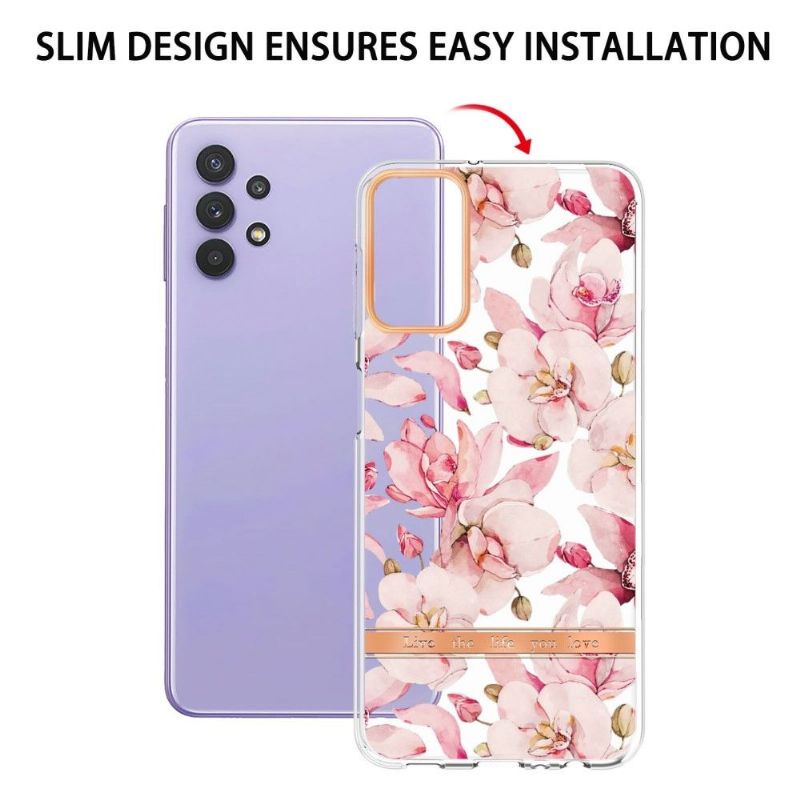 Coque Samsung Galaxy A13 Gardénia fleur rose