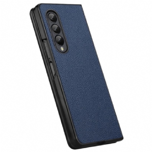 Coque Samsung Galaxy Z Fold 4 Cuir Véritable Litchi