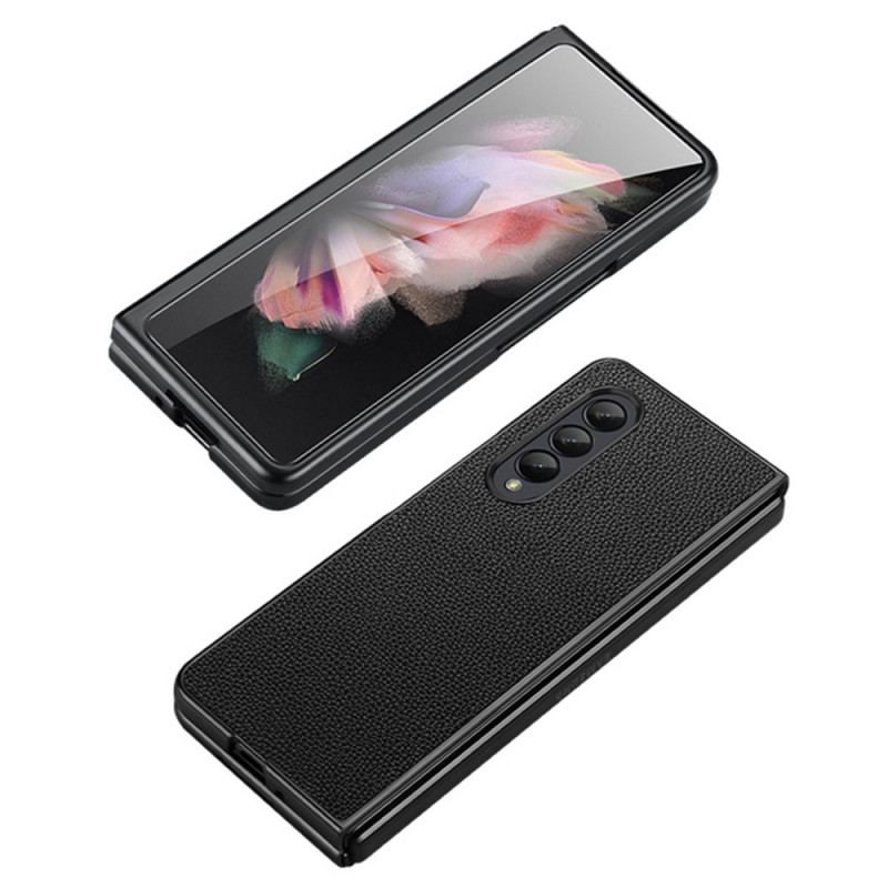 Coque Samsung Galaxy Z Fold 4 Cuir Véritable Litchi