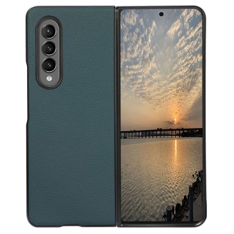 Coque Samsung Galaxy Z Fold 4 Simili Cuir Litchi Effet Rétro