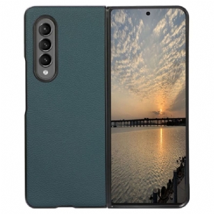 Coque Samsung Galaxy Z Fold 4 Simili Cuir Litchi Effet Rétro