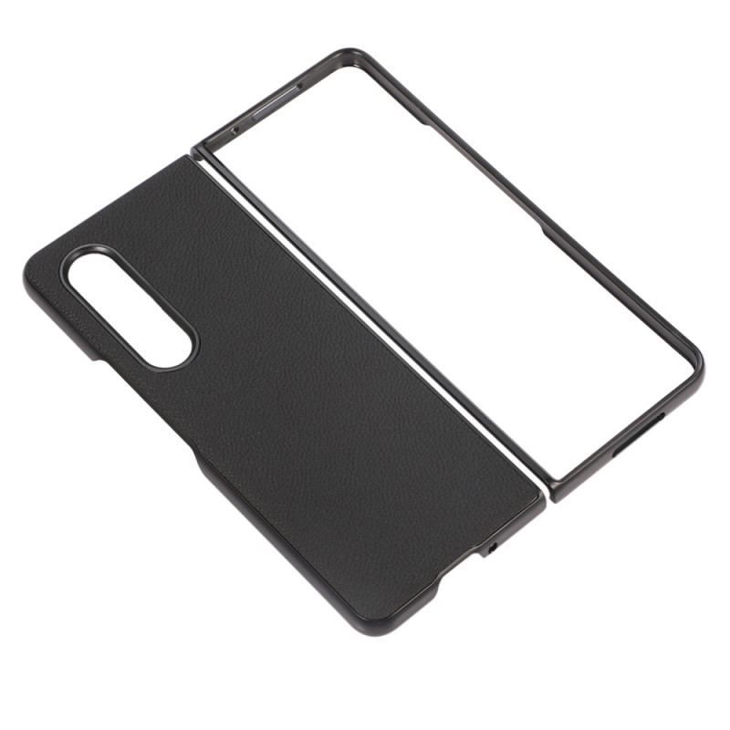 Coque Samsung Galaxy Z Fold 4 Simili Cuir Litchi Effet Rétro