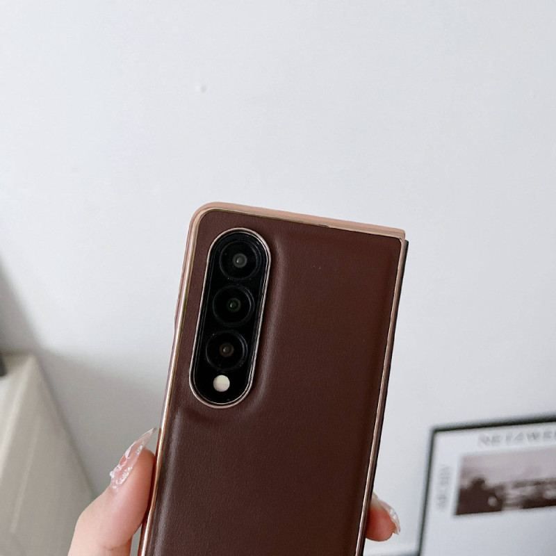 Coque Samsung Galaxy Z Fold 4 Simili Cuir Premium Uni