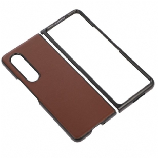 Coque Samsung Z Fold 4 Classique Cuir Véritable Enduit