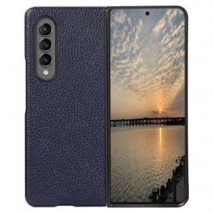 Coque Samsung Z Fold 4 Simili Cuir Litchi Effet Vintage