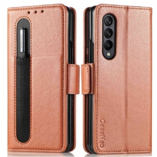 Housse Samsung Galaxy Z Fold 4 CASENEO Simili Cuir Litchi Fente à Stylet