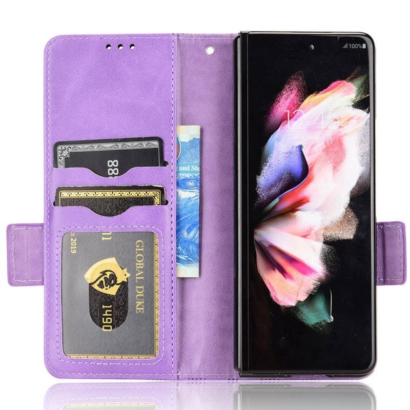 Housse Samsung Galaxy Z Fold 4 Motif Triangles Perforés Lanière