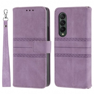 Housse Samsung Galaxy Z Fold 4 Simili Cuir Belt Motif