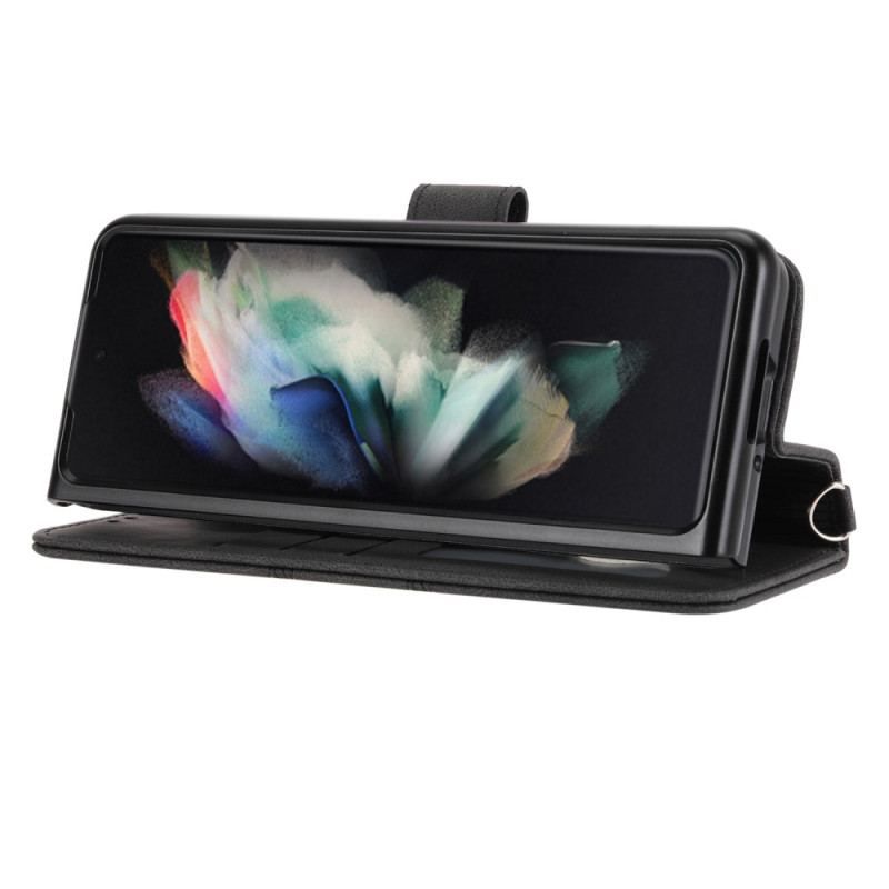 Housse Samsung Galaxy Z Fold 4 Simili Cuir Belt Motif