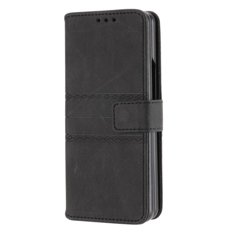 Housse Samsung Galaxy Z Fold 4 Simili Cuir Belt Motif