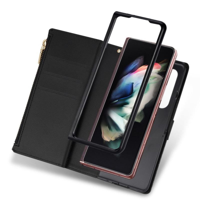 Housse Samsung Galaxy Z Fold 4 Ultra Pailletée avec Lanière