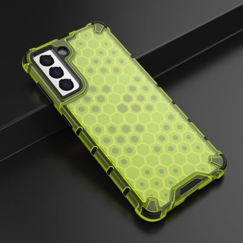 Coque Samsung Galaxy S21 5G à cordon Design Nid d'abeille