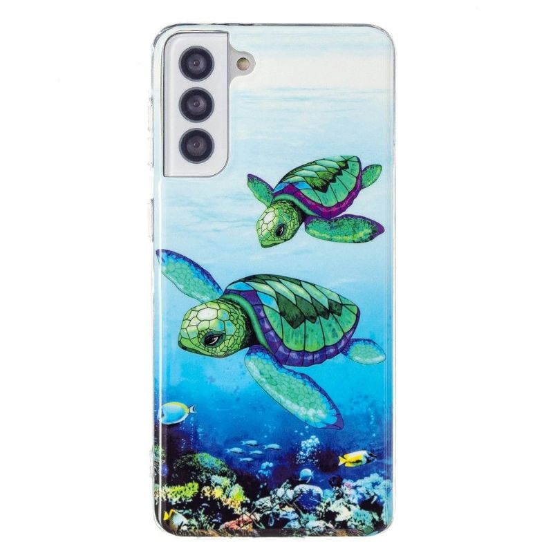 Coque Samsung Galaxy S21 5G Fluorescente Tortues