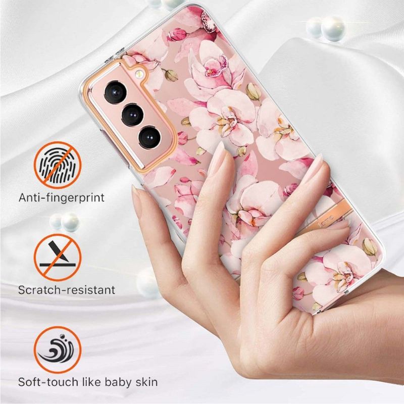 Coque Samsung Galaxy S21 5G Gardénia fleur rose