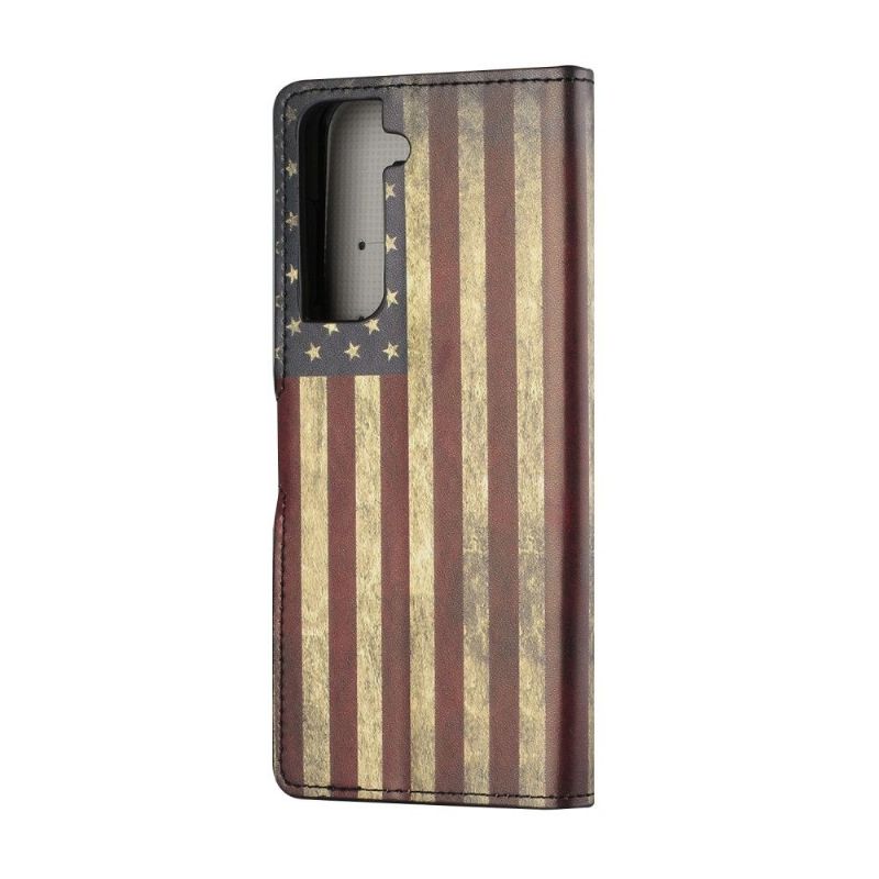 Housse Samsung Galaxy S21 5G Drapeau Américain Vintage