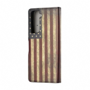 Housse Samsung Galaxy S21 5G Drapeau Américain Vintage