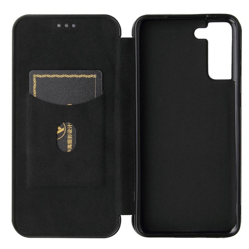 Housse Samsung Galaxy S21 5G simili cuir fibre de carbone