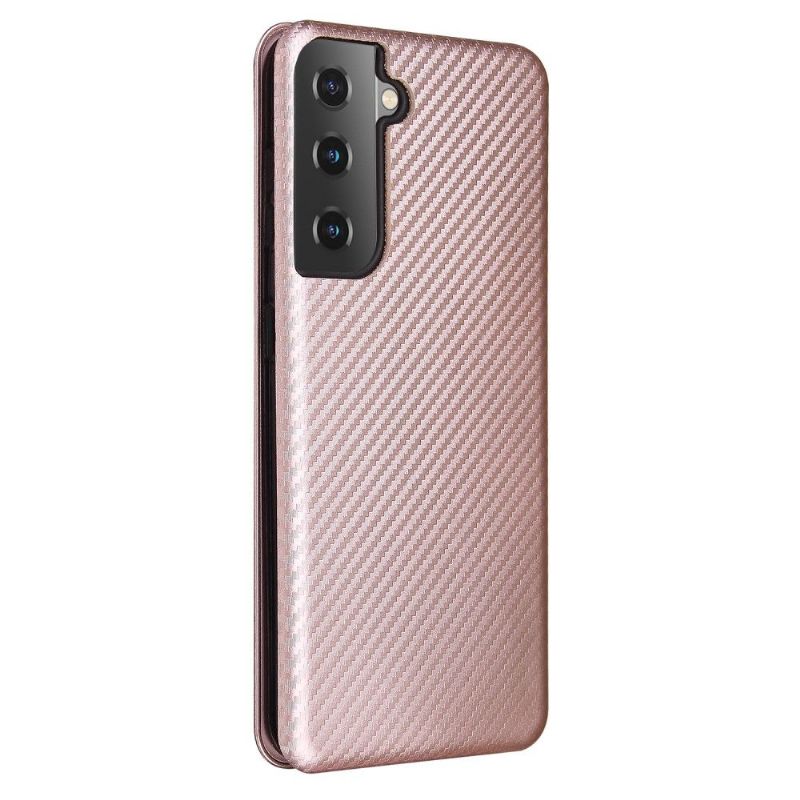 Housse Samsung Galaxy S21 5G simili cuir fibre de carbone