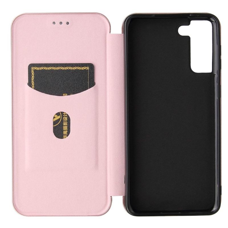 Housse Samsung Galaxy S21 5G simili cuir fibre de carbone