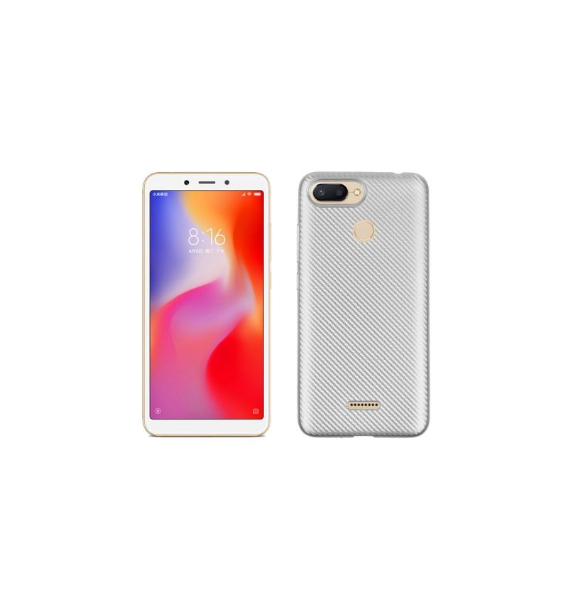 Xiaomi Redmi 6 - Coque gel revêtement fibre de carbone