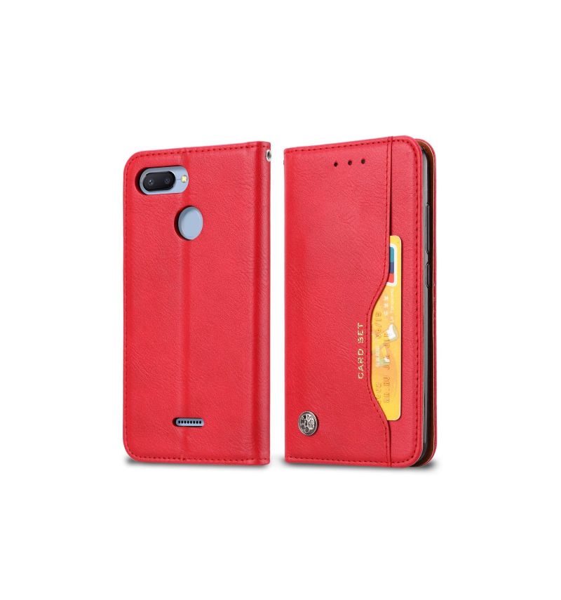 Xiaomi Redmi 6 - Étui porte cartes cuir stand case