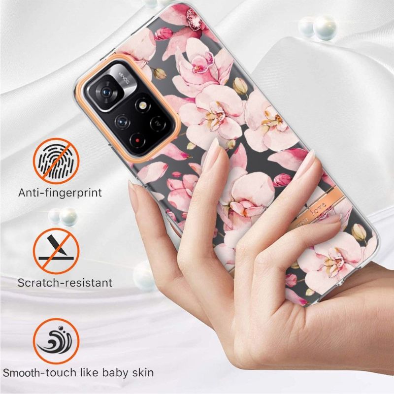 Coque Poco M4 Pro 5G Gardénia fleur rose