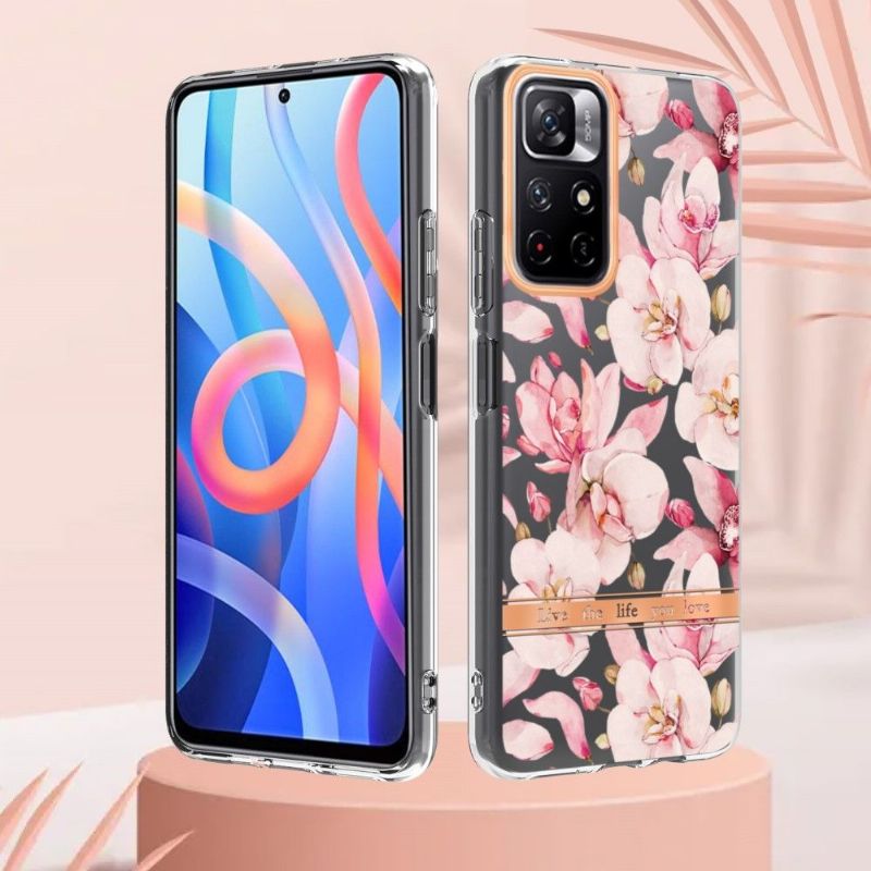 Coque Poco M4 Pro 5G Gardénia fleur rose