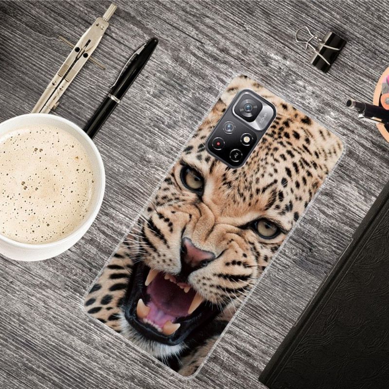 Coque Xiaomi Poco M4 Pro 5G Leopard Rugissant