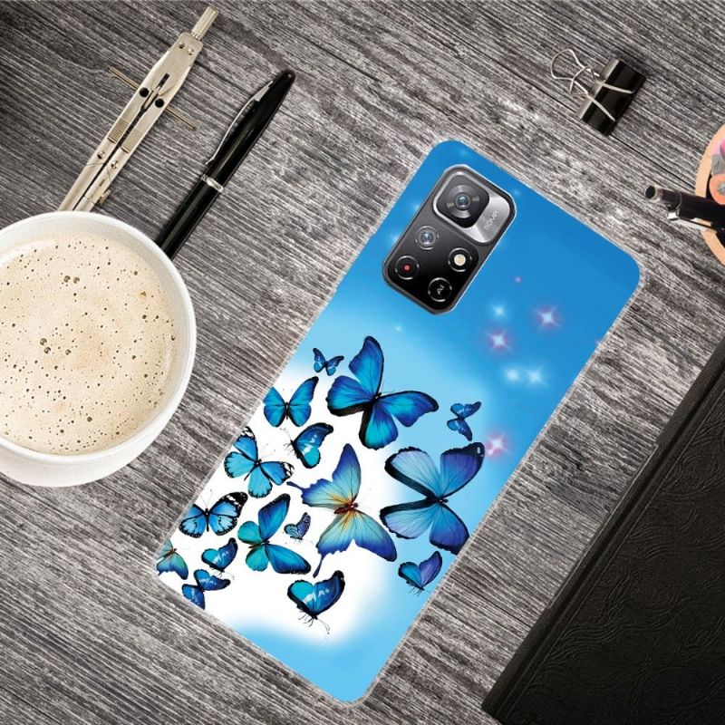 Coque Xiaomi Poco M4 Pro 5G Papillons Bleus