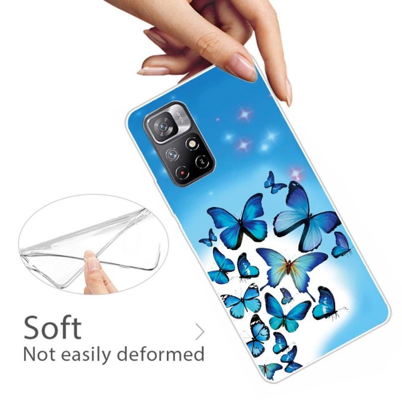 Coque Xiaomi Poco M4 Pro 5G Papillons Bleus