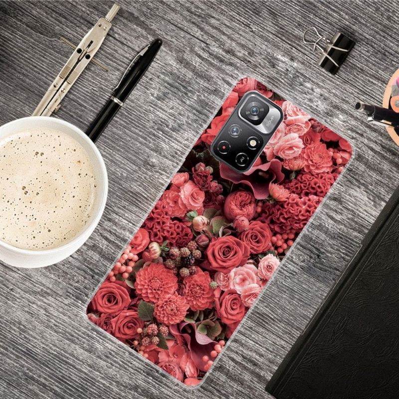 Coque Xiaomi Poco M4 Pro 5G Red Flower