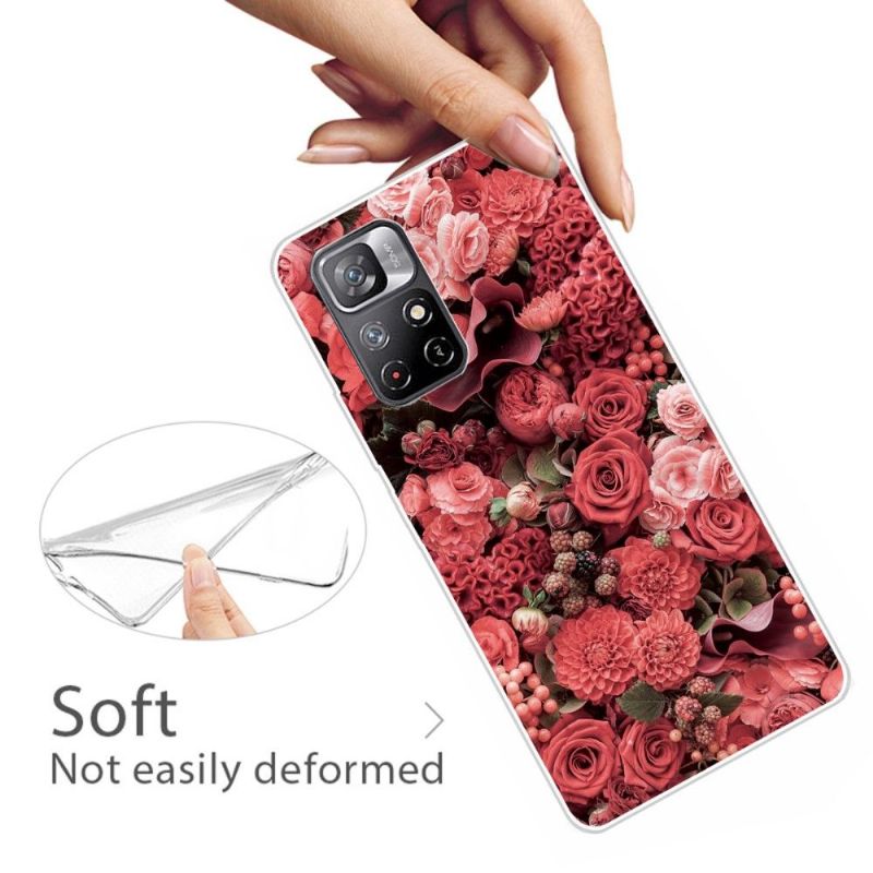 Coque Xiaomi Poco M4 Pro 5G Red Flower