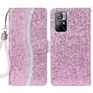 Housse Xiaomi Poco M4 Pro 5G Glitter Porte Cartes