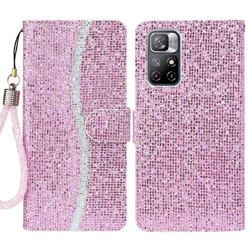 Housse Xiaomi Poco M4 Pro 5G Glitter Porte Cartes