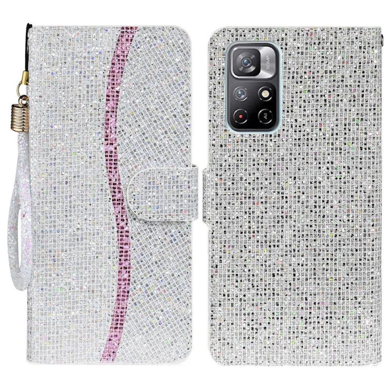 Housse Xiaomi Poco M4 Pro 5G Glitter Porte Cartes