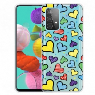 Coque Samsung Galaxy A52 4G / A52 5G / A52s 5G Coeurs Multicolores