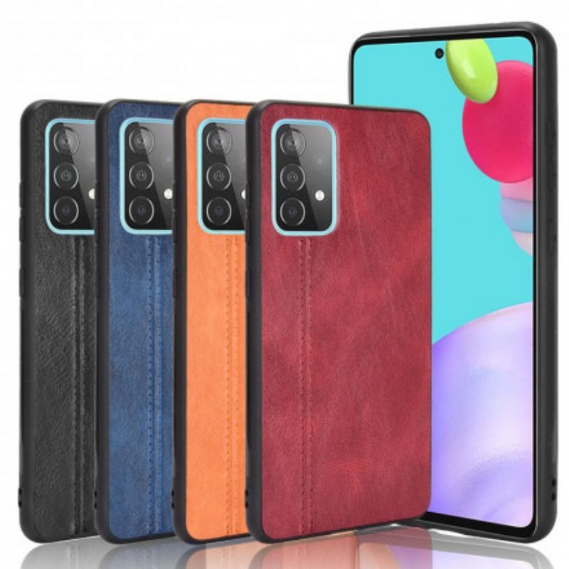 Coque Samsung Galaxy A52 4G / A52 5G / A52s 5G Effet Cuir Couture