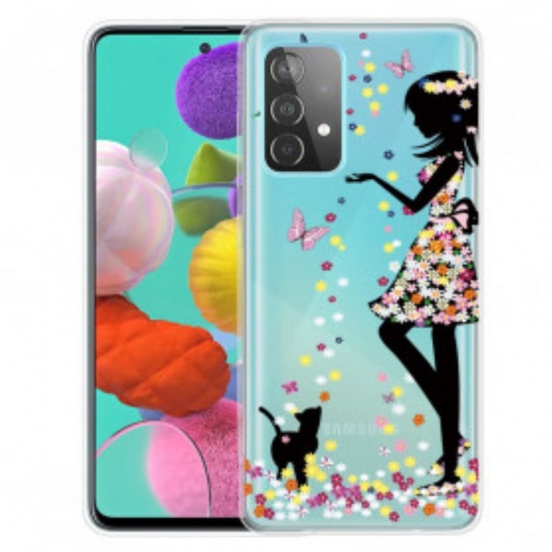 Coque Samsung Galaxy A52 4G / A52 5G / A52s 5G Jolie Tête Fleurie