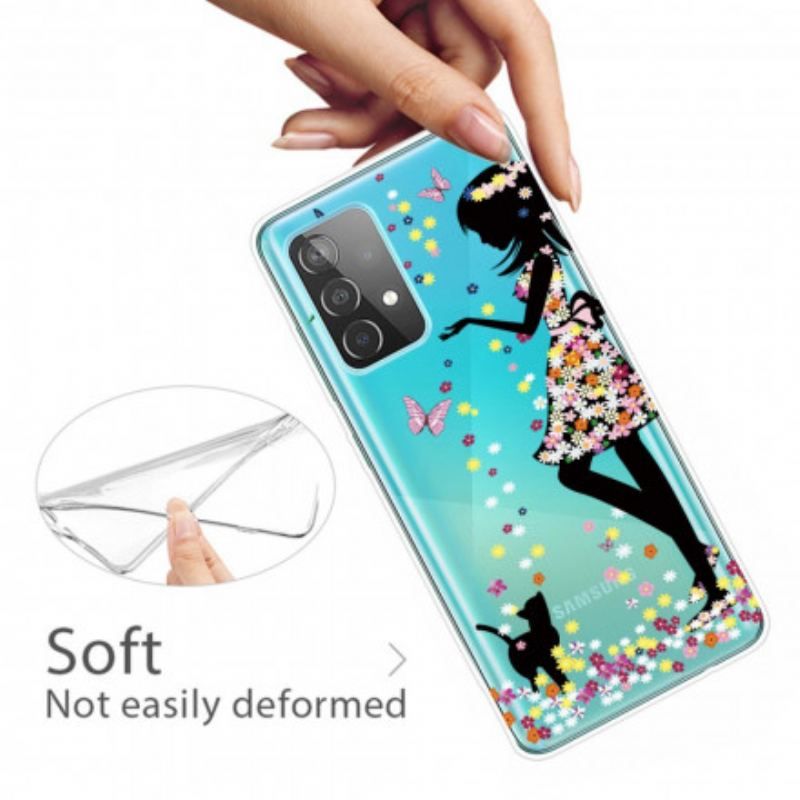 Coque Samsung Galaxy A52 4G / A52 5G / A52s 5G Jolie Tête Fleurie