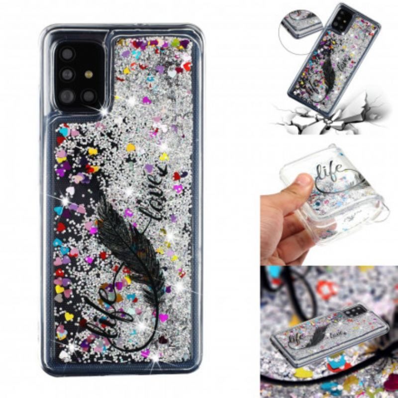 Coque Samsung Galaxy A52 4G / A52 5G / A52s 5G Life & Love Paillettes